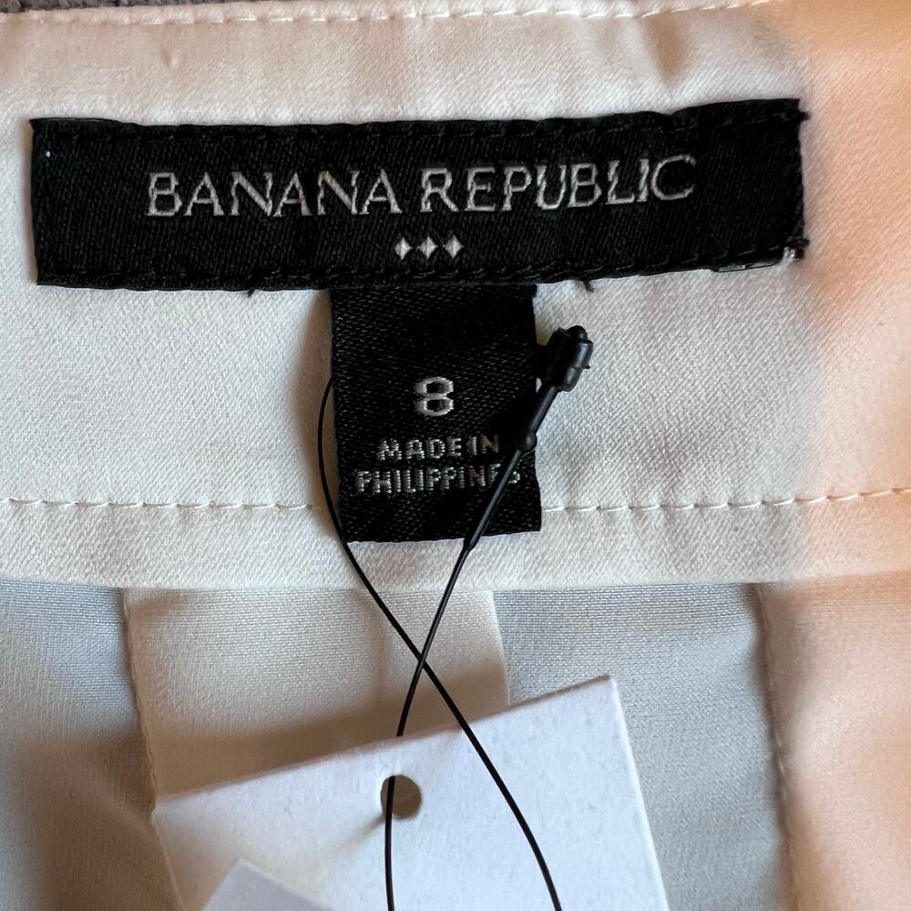 BR Silky Crepe Pleated Wrap Skirt A-Line in Ivory 2 Button Accent Women's 8 NWT - Picture 15 of 15